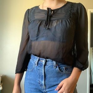 Black sheer blouse 👽